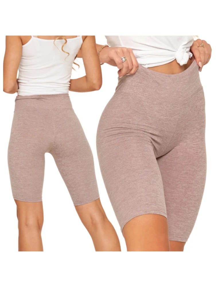Legginsy damskie - Legginsy damskie wysoki stan typu kolarka peach touch BEŻOWY - produkt moraj.pl 9