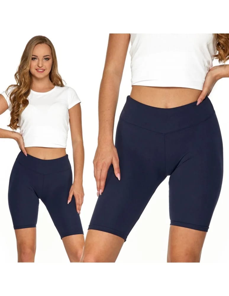 Legginsy damskie - Legginsy damskie wysoki stan typu kolarka peach touch GRANATOWY - produkt moraj.pl 3