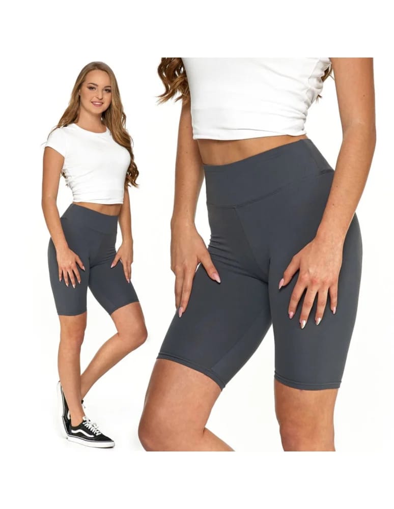 Legginsy damskie - Legginsy damskie wysoki stan typu kolarka peach touch SZARY - produkt moraj.pl 7