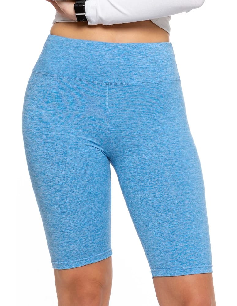Legginsy damskie - Legginsy damskie wysoki stan typu kolarka peach touch NIEBIESKI - produkt moraj.pl 3