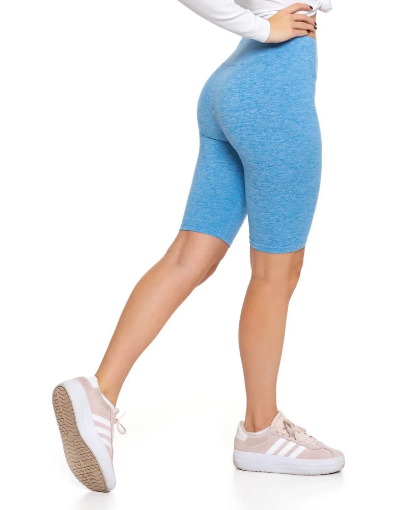 Legginsy damskie - Legginsy damskie wysoki stan typu kolarka peach touch NIEBIESKI - produkt moraj.pl 4