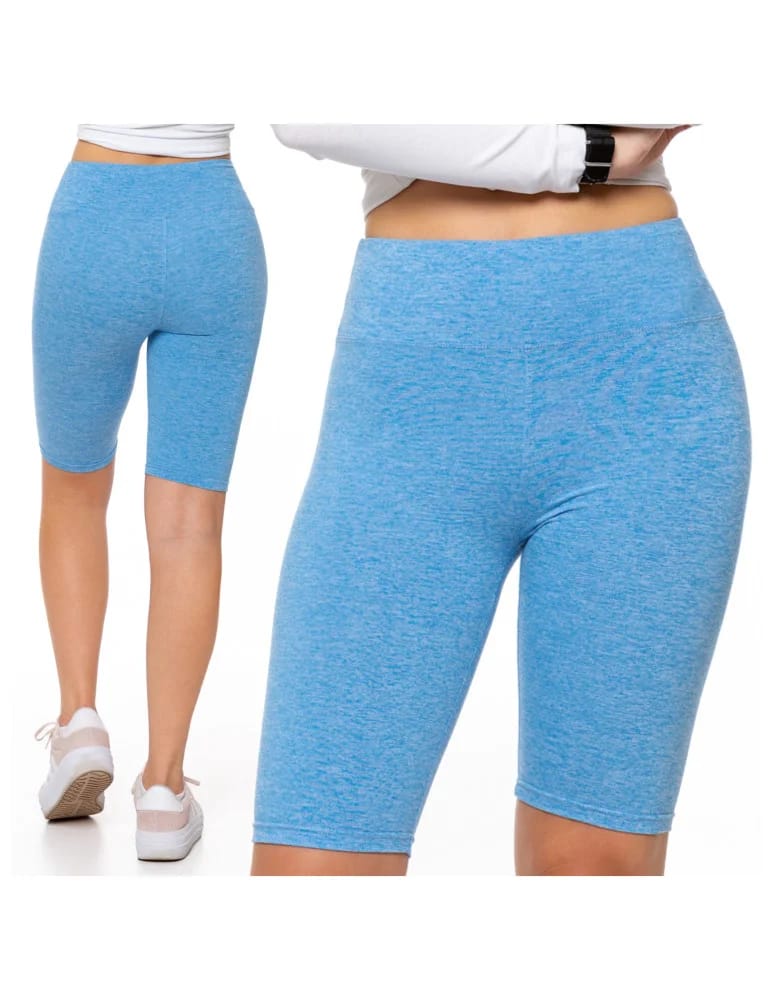 Legginsy damskie - Legginsy damskie wysoki stan typu kolarka peach touch NIEBIESKI - produkt moraj.pl 8