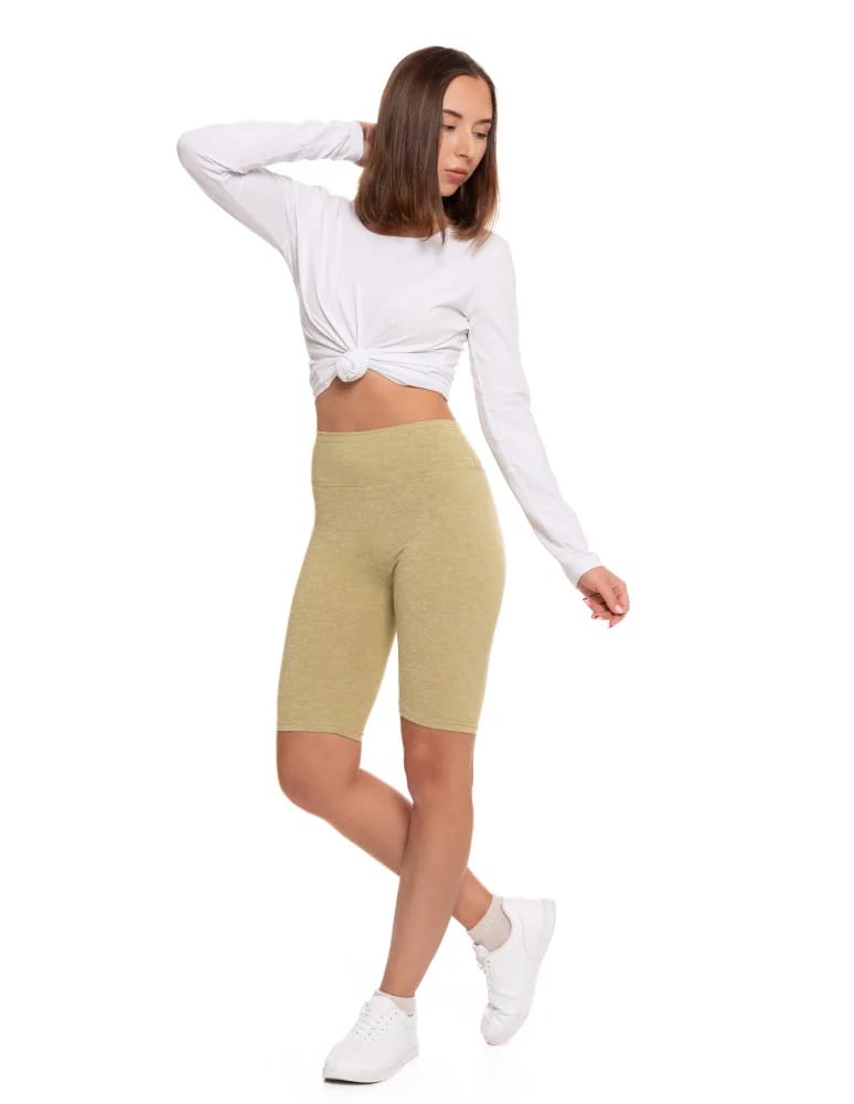 Legginsy damskie - Legginsy damskie wysoki stan typu kolarka peach touch ZIELONY - produkt moraj.pl 9