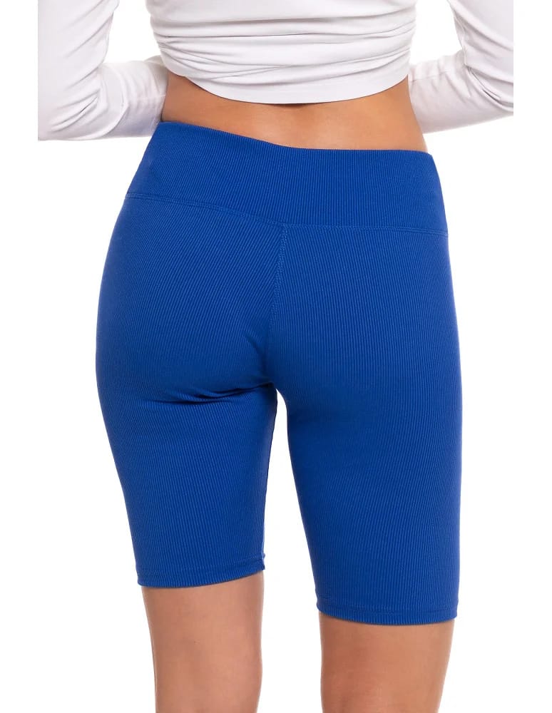 Legginsy damskie - Legginsy kolarki damskie w prążek wysoki stan CIEMNY NIEBIESKI - produkt moraj.pl 8