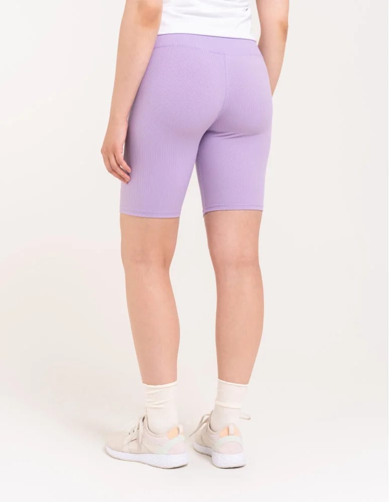Legginsy damskie - Legginsy kolarki damskie w prążek wysoki stan FIOLETOWY - produkt moraj.pl 3