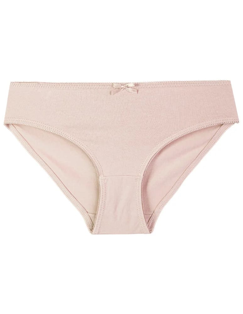 Majtki figi - Figi damskie bikini bawełniane gładkie z kokardką zestaw 3-pak WIELOKOLOROWY - produkt moraj.pl 5