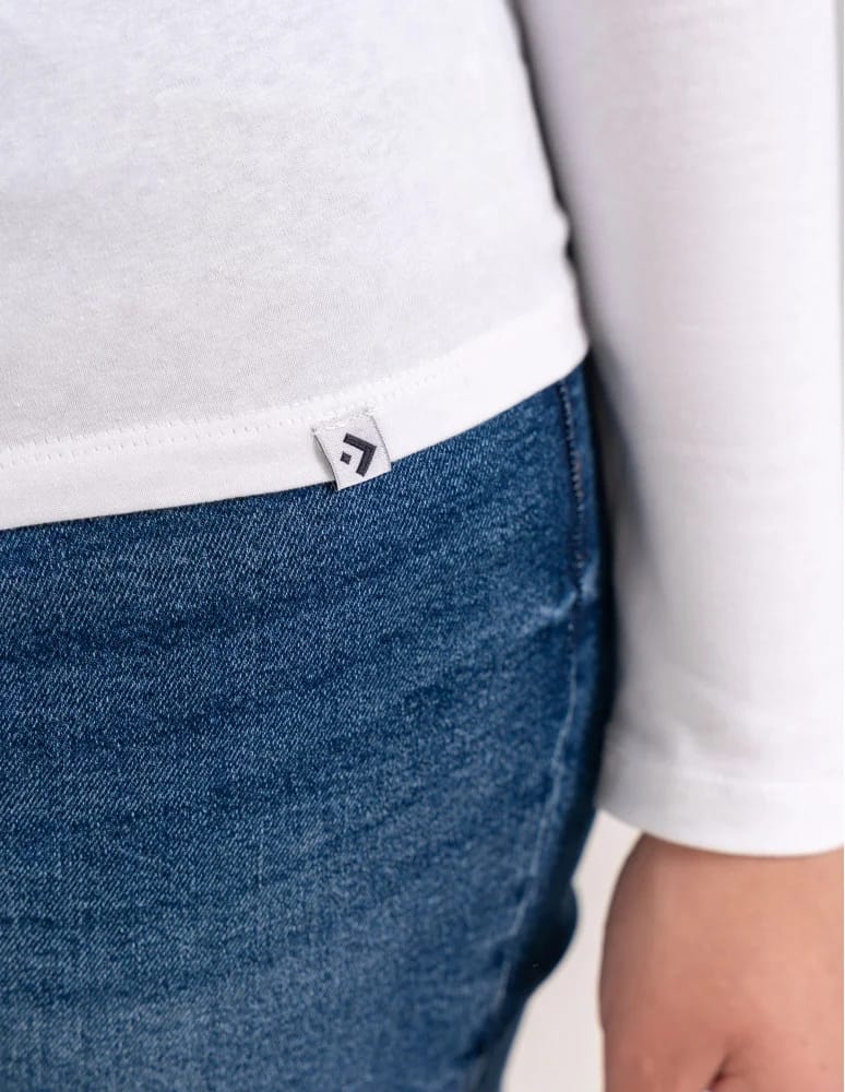 T-shirty i podkoszulki - Podkoszulek damski bawełniany z długim rękawem BIAŁY  - produkt moraj.pl 9