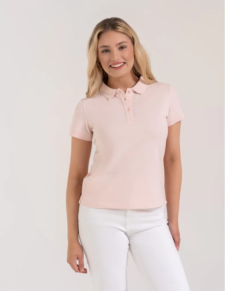Koszulki polo - Koszulka polo damska z kołnierzykiem RÓŻOWY - produkt moraj.pl 4