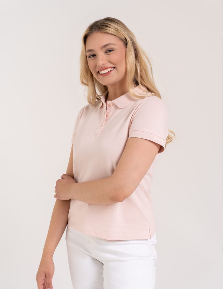 Koszulki polo - Koszulka polo damska z kołnierzykiem RÓŻOWY - produkt moraj.pl 3