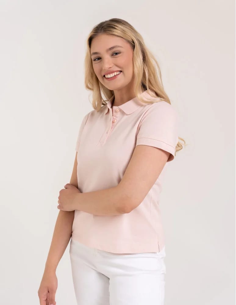 Koszulki polo - Koszulka polo damska z kołnierzykiem RÓŻOWY - produkt moraj.pl 3