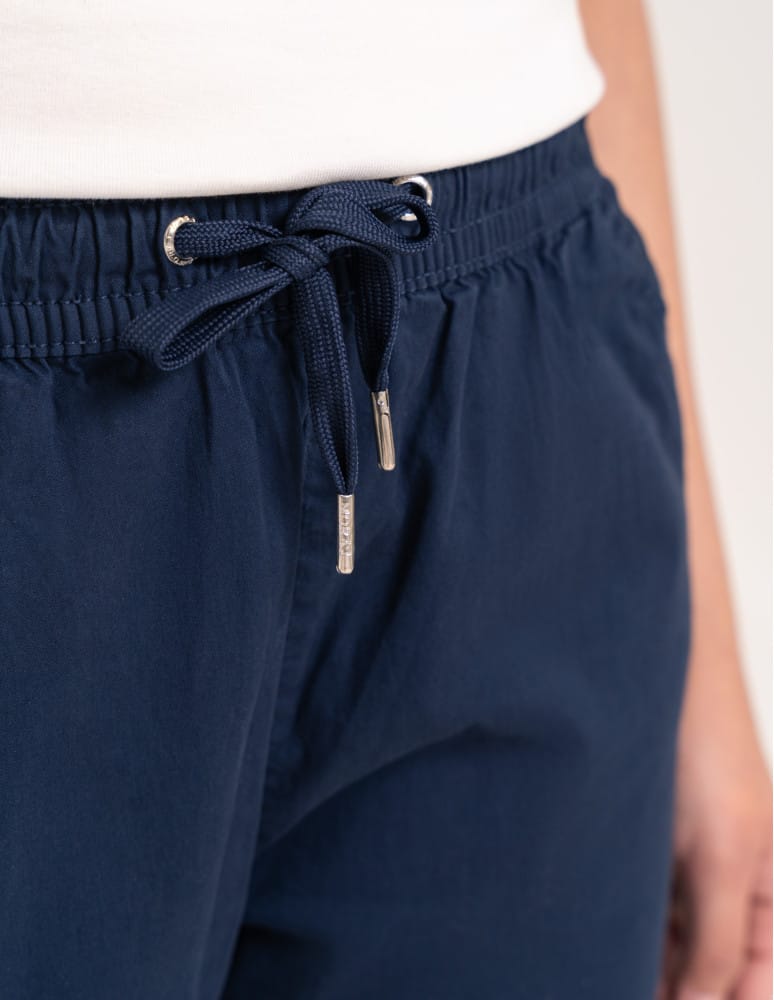 Spodnie damskie - Spodnie damskie jogger w stylu casual z bawełny GRANATOWY  - produkt moraj.pl 7