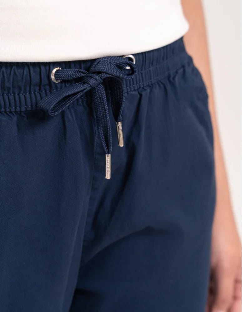 Spodnie damskie - Spodnie damskie jogger w stylu casual z bawełny GRANATOWY - produkt moraj.pl 7