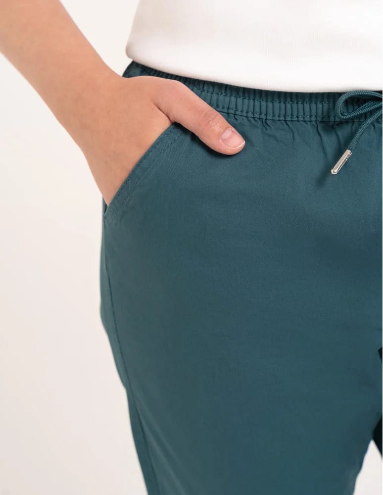Spodnie damskie - Spodnie damskie jogger w stylu casual z bawełny ZIELONY  - produkt moraj.pl 5