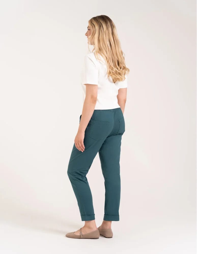Spodnie damskie - Spodnie damskie jogger w stylu casual z bawełny ZIELONY  - produkt moraj.pl 7