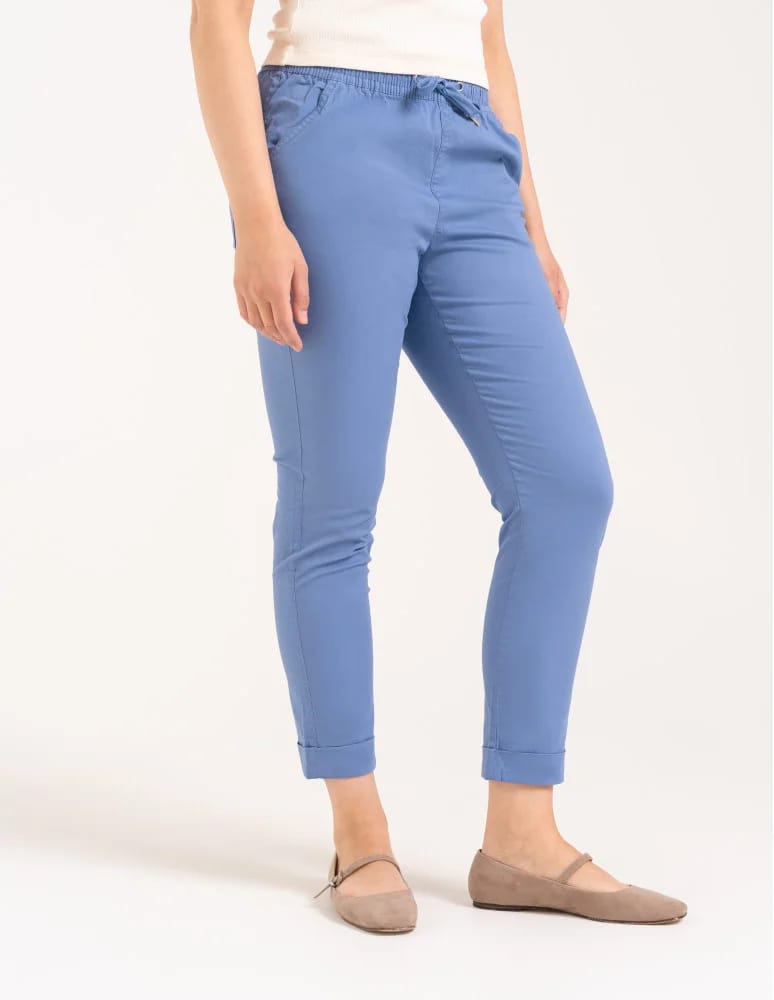 Spodnie damskie - Spodnie damskie jogger w stylu casual z bawełny NIEBIESKI - produkt moraj.pl 7