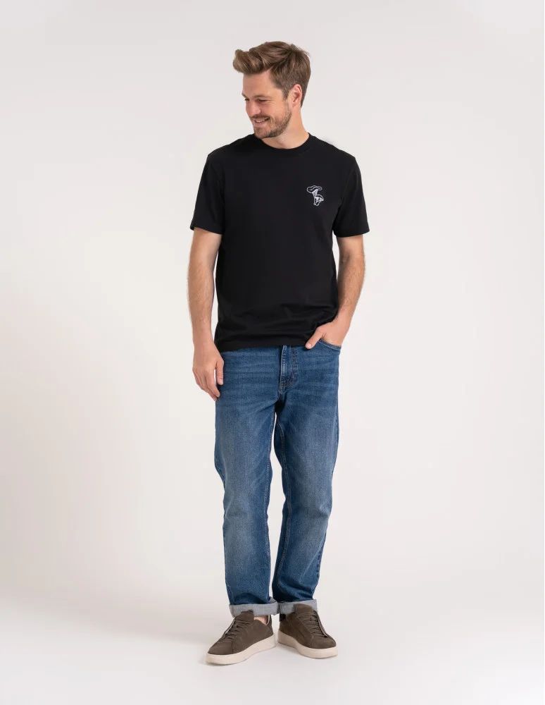 Koszulki z krótkim rękawem - T-shirt męski bawełniany 100% z krótkim rękawem koszulka męska z nadrukiem CZARNY - produkt moraj.pl 4
