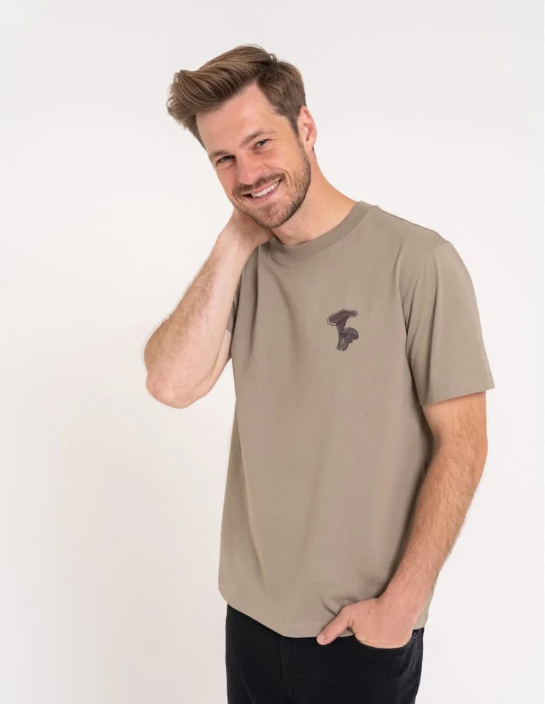 Koszulki z krótkim rękawem - T-shirt męski bawełniany 100% z krótkim rękawem koszulka męska z nadrukiem BEŻOWY - produkt moraj.pl 5