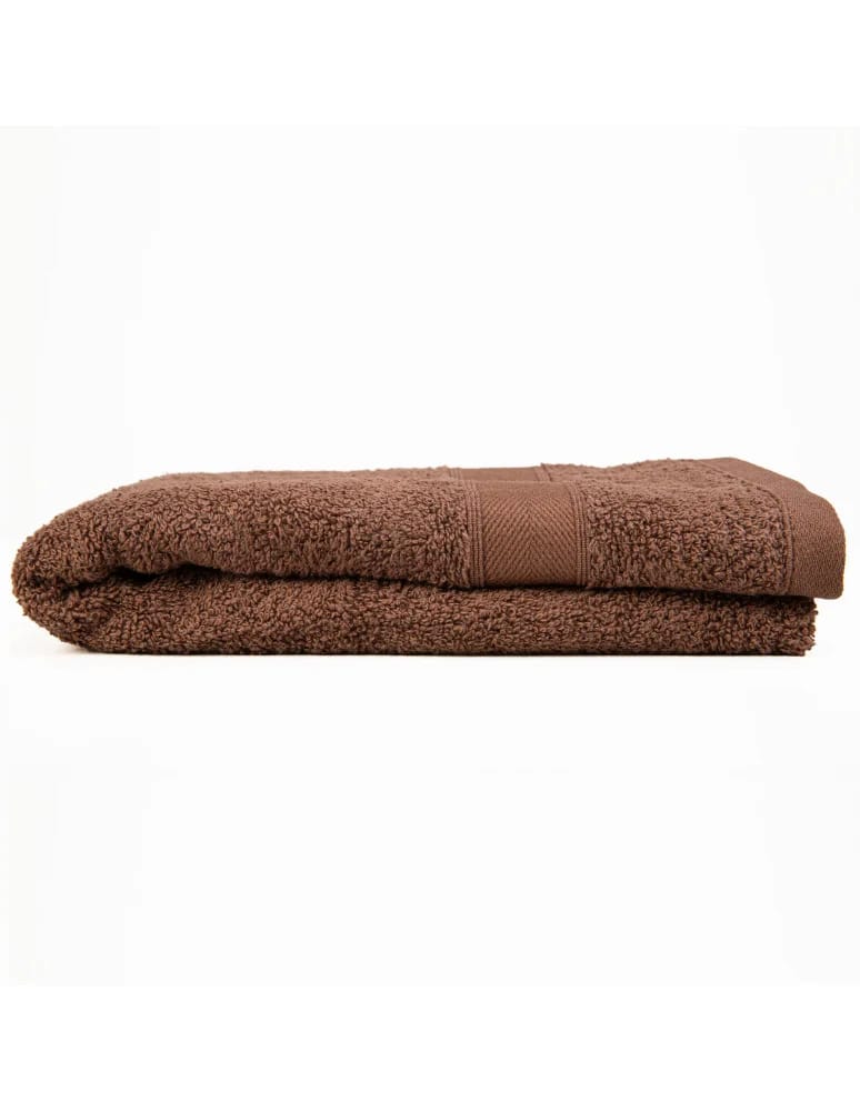Ręczniki - Ręcznik bawełniany 100% miękki chłonny ręcznik bordiura jodełka do 50x100cm BRĄZOWY  - produkt moraj.pl 2