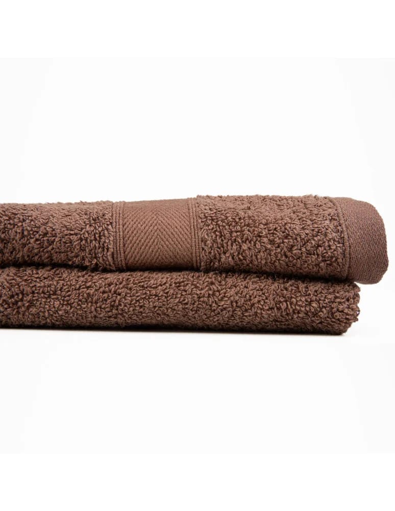 Ręczniki - Ręcznik bawełniany 100% miękki chłonny ręcznik bordiura jodełka do 50x100cm BRĄZOWY  - produkt moraj.pl 5