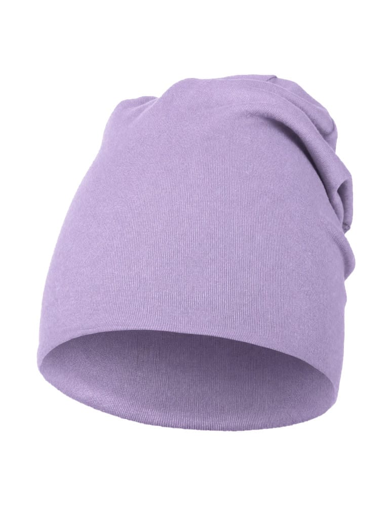 Czapka damska przejściowa gładka beanie czapka na chłodniejsze dni FIOLETOWY