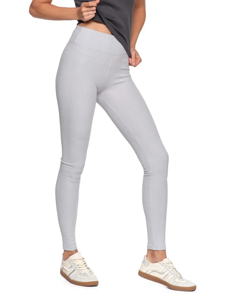 Legginsy damskie - Ciepłe legginsy damskie prążkowane getry z wysokim stanem SZARY - produkt moraj.pl 3
