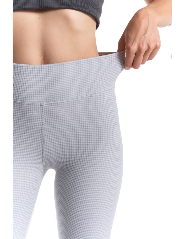 Legginsy damskie - Ciepłe legginsy damskie prążkowane getry z wysokim stanem BEŻOWY  - produkt moraj.pl 7