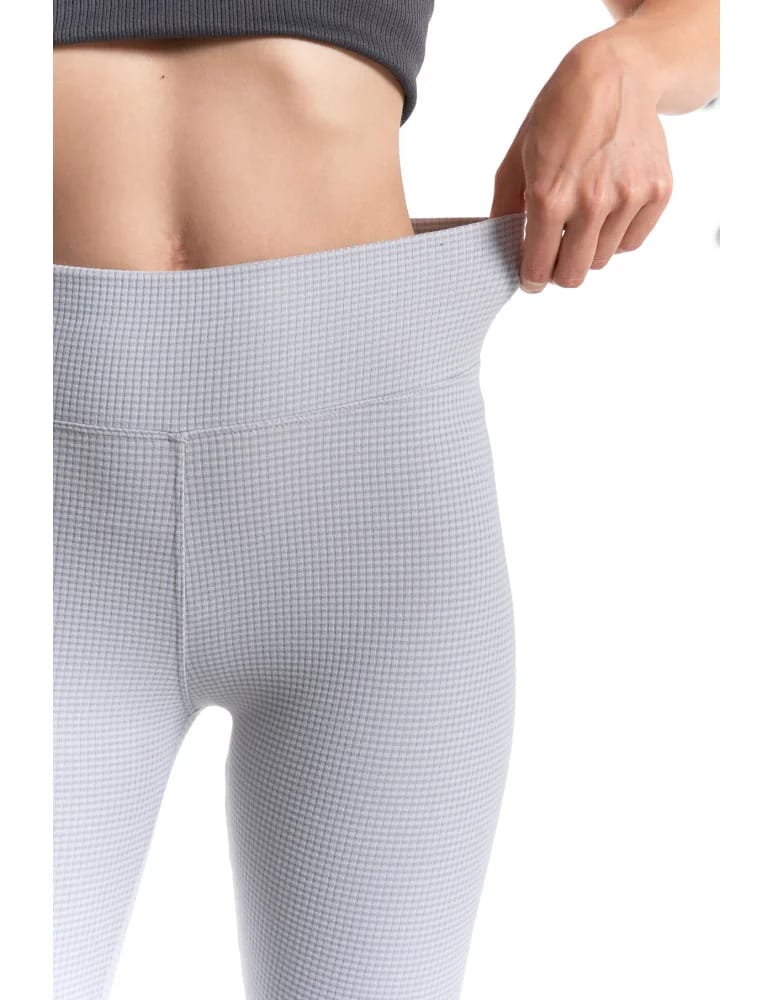 Legginsy damskie - Ciepłe legginsy damskie prążkowane getry z wysokim stanem SZARY - produkt moraj.pl 7