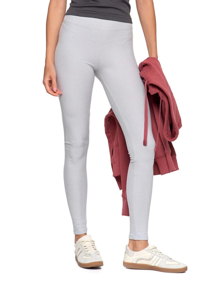 Legginsy damskie - Ciepłe legginsy damskie prążkowane getry z wysokim stanem SZARY - produkt moraj.pl 10