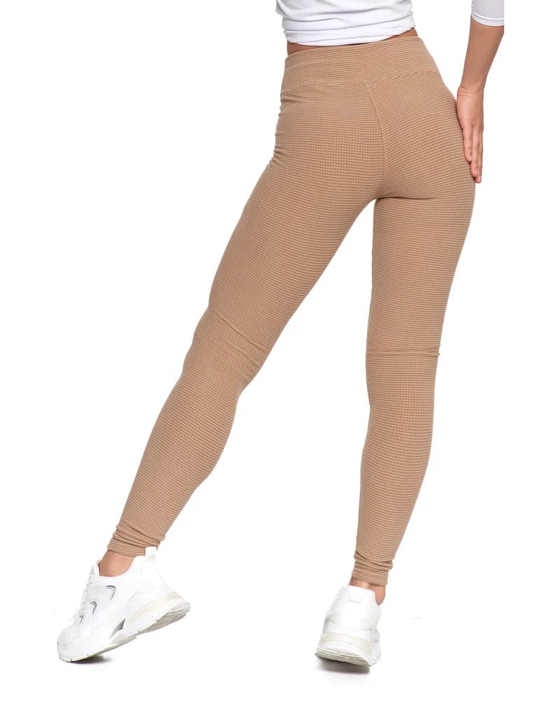 Legginsy damskie - Ciepłe legginsy damskie prążkowane getry z wysokim stanem MOKKA - produkt moraj.pl 6