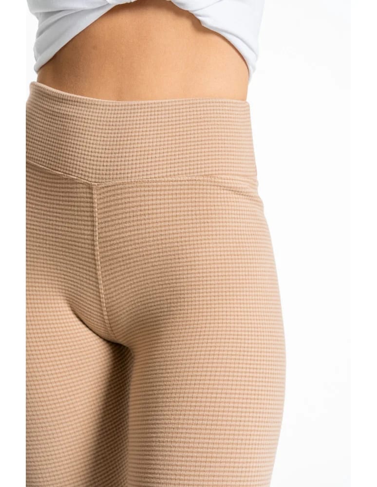 Legginsy damskie - Ciepłe legginsy damskie prążkowane getry z wysokim stanem MOKKA - produkt moraj.pl 7