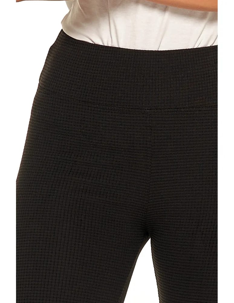 Legginsy damskie - Ciepłe legginsy damskie prążkowane getry z wysokim stanem CZARNY  - produkt moraj.pl 5