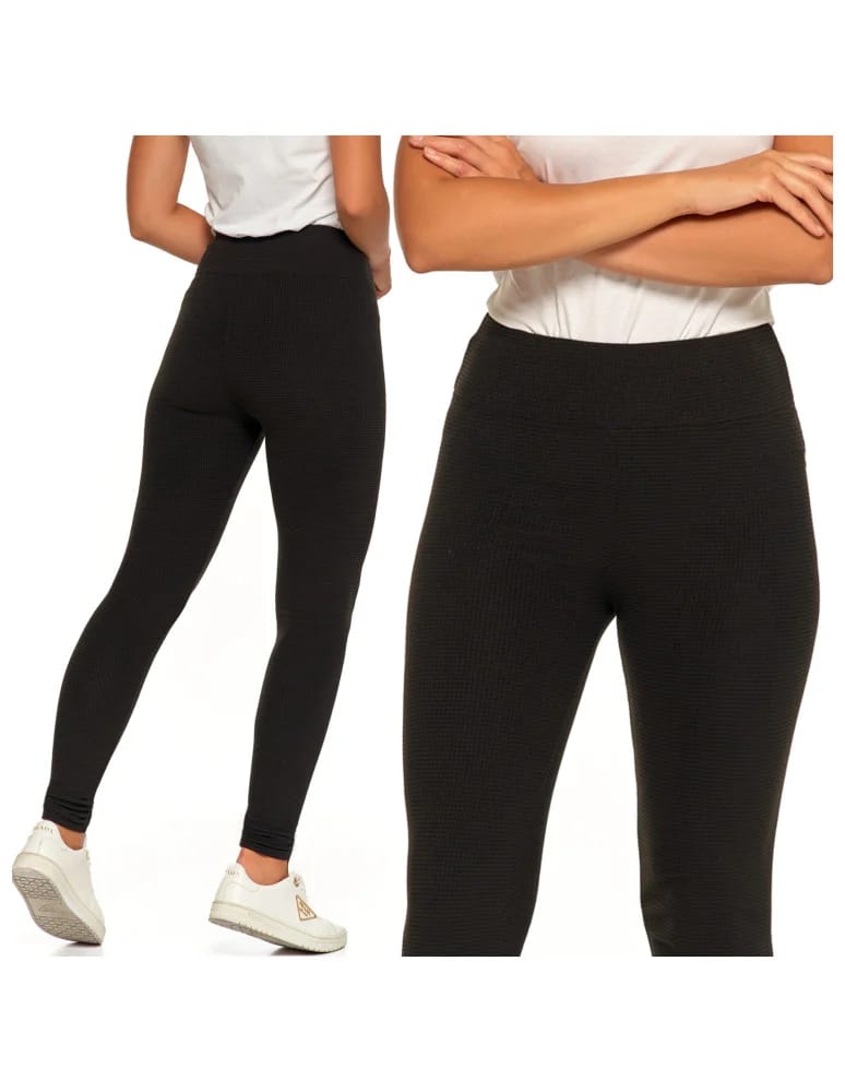 Legginsy damskie - Ciepłe legginsy damskie prążkowane getry z wysokim stanem CZARNY  - produkt moraj.pl 9