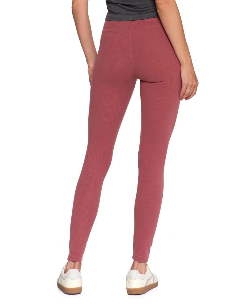Legginsy damskie - Wygodne legginsy damskie prążkowane z wysokim stanem bezuciskowe RÓŻOWY  - produkt moraj.pl 8