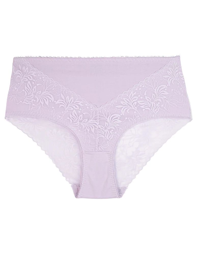 Majtki z wysokim stanem - Figi damskie bawełniane z wyższym stanem koronkowe maxi bikini 3-pak WIELOKOLOROWY - produkt moraj.pl 3