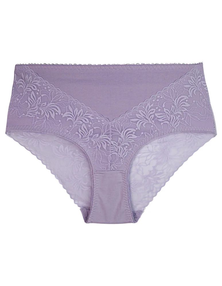 Majtki z wysokim stanem - Figi damskie bawełniane z wyższym stanem koronkowe maxi bikini 3-pak WIELOKOLOROWY - produkt moraj.pl 4
