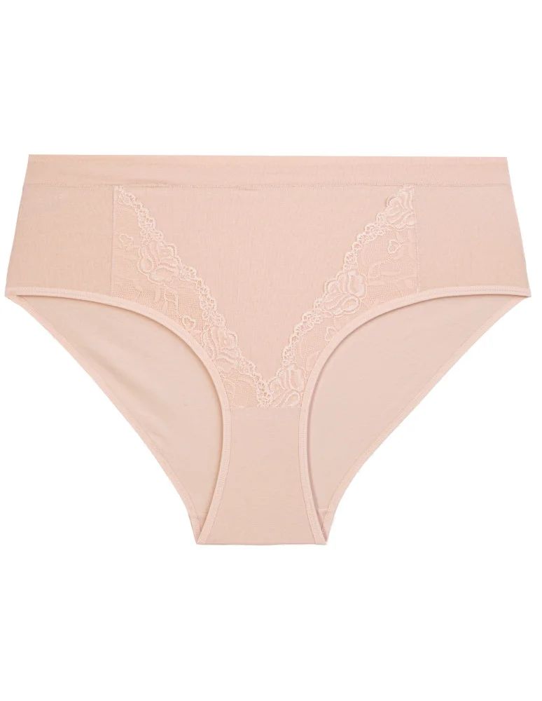 Majtki z wysokim stanem - Figi damskie bawełniane majtki maxi bikini z delikatną koronką i wyższym stanem 3-pak WIELOKOLOROWY - produkt moraj.pl 4