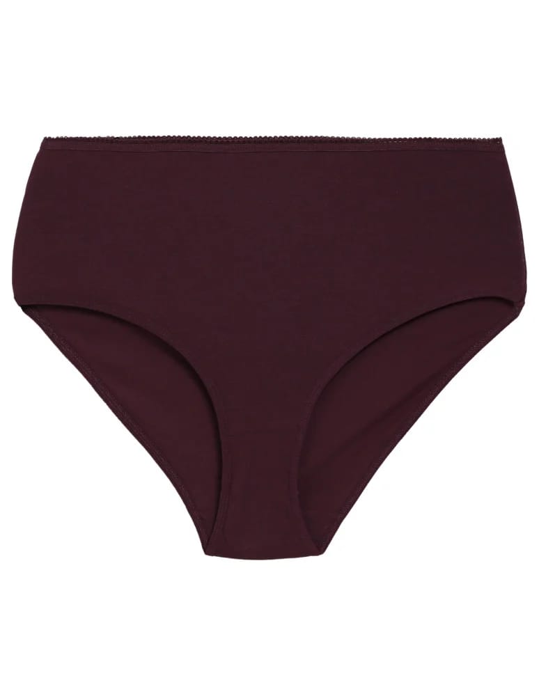 Majtki z wysokim stanem - Figi damskie bawełniane majtki elastyczne maxi bikini z wyższym stanem 5-pak WIELOKOLOROWY  - produkt moraj.pl 5