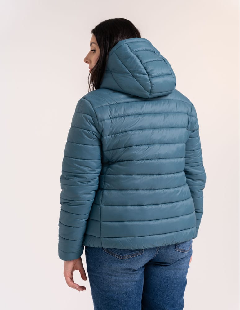 Kurtki damskie - Kurtka damska przejściowa pikowana Slim Fit z kapturem NIEBIESKI  - produkt moraj.pl 21
