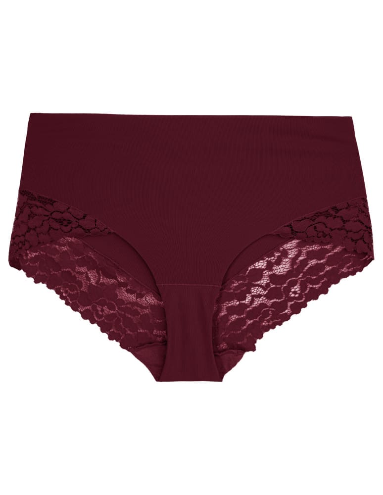 Majtki z wysokim stanem - Majtki damskie maxi bikini wysokie modelujące z koronkowym wykończeniem 3-pak WIELOKOLOROWY  - produkt moraj.pl 2