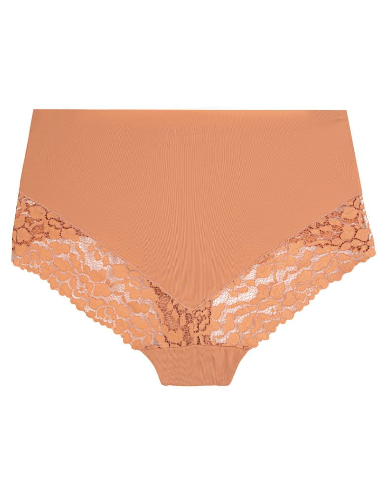 Majtki z wysokim stanem - Majtki damskie maxi bikini wysokie modelujące z koronkowym wykończeniem 3-pak WIELOKOLOROWY  - produkt moraj.pl 4