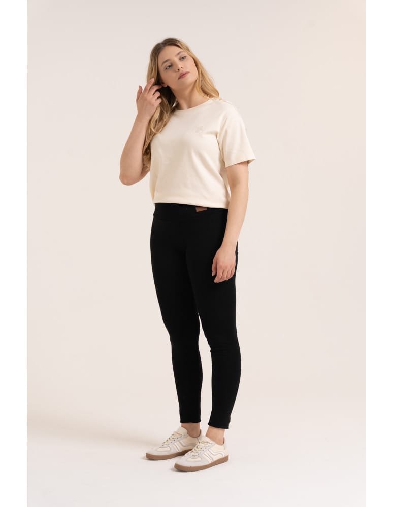 Legginsy ocieplane - Legginsy damskie getry kryjące dopasowane z wysokim stanem - produkt moraj.pl 4