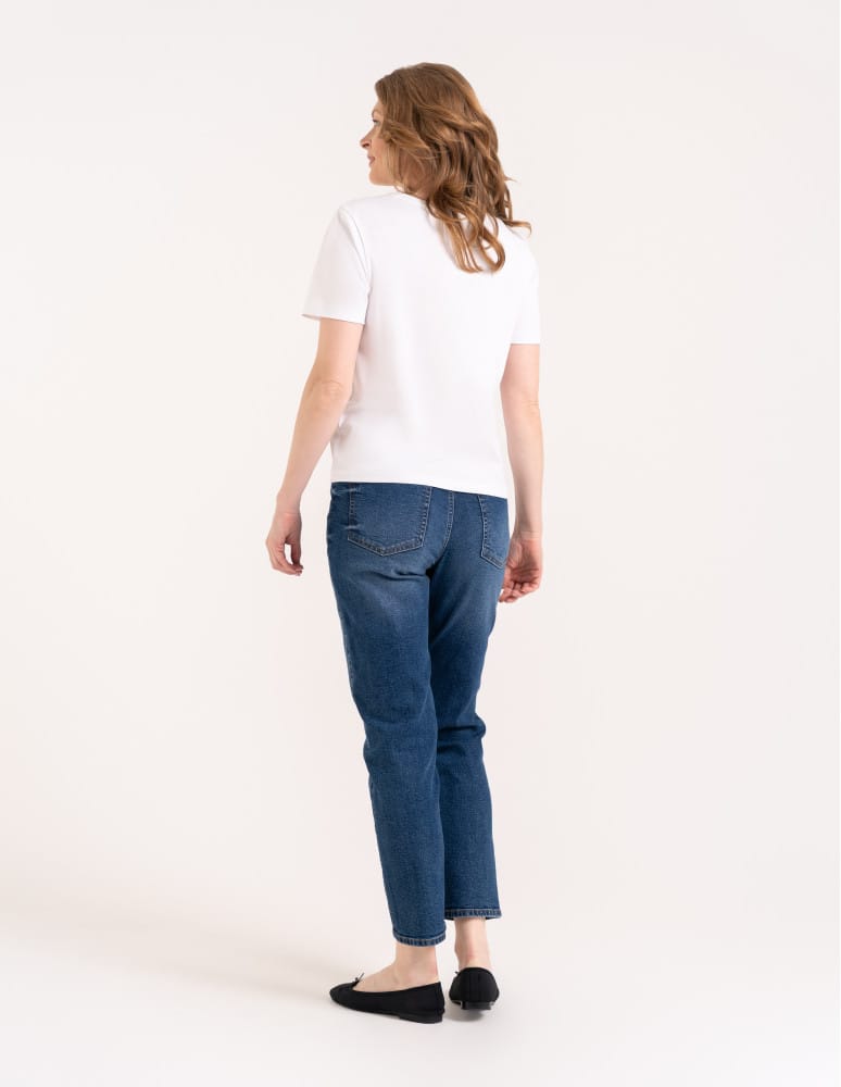 T-shirt Basic - Damska koszulka z bawełny merceryzowanej 100% t-shirt z krótkim rękawem BIAŁY  - produkt moraj.pl 5