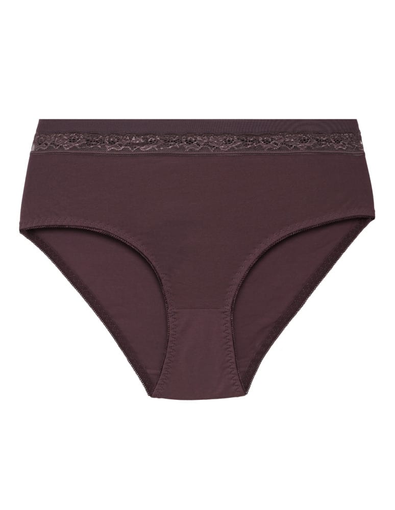 Majtki z wysokim stanem - Majtki damskie maxi bikini z wysokim stanem i koronką zestaw 3-pak WIELOKOLOROWY  - produkt moraj.pl 4