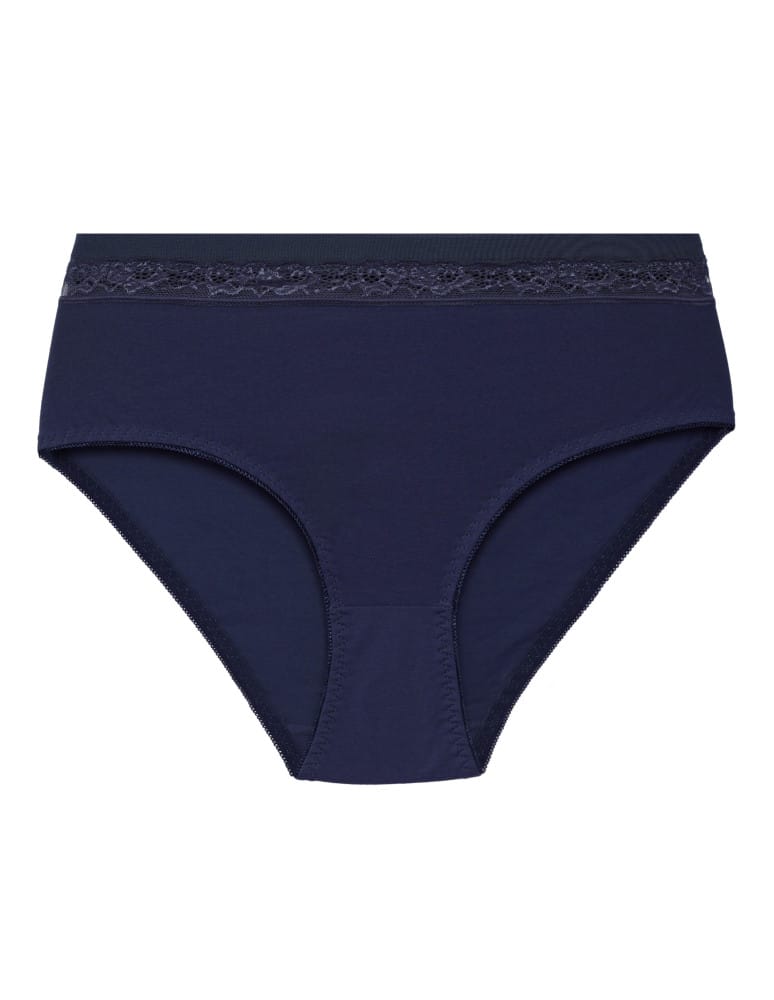 Majtki z wysokim stanem - Majtki damskie maxi bikini z wysokim stanem i koronką zestaw 3-pak WIELOKOLOROWY  - produkt moraj.pl 5