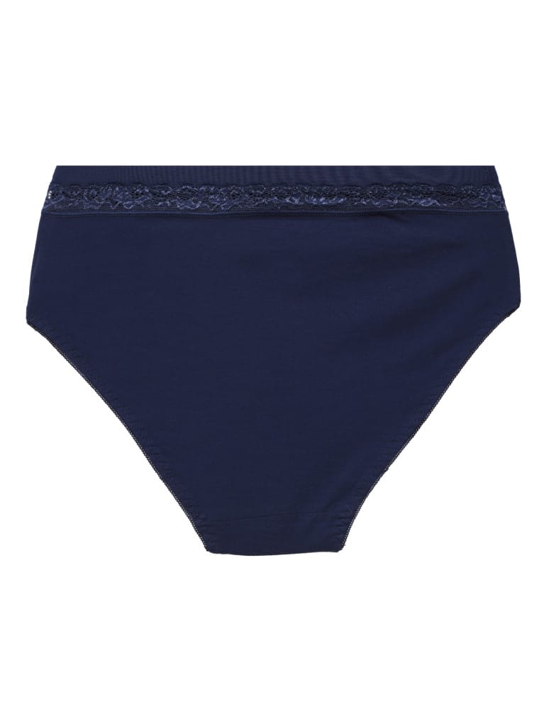 Majtki z wysokim stanem - Majtki damskie maxi bikini z wysokim stanem i koronką zestaw 3-pak WIELOKOLOROWY  - produkt moraj.pl 6