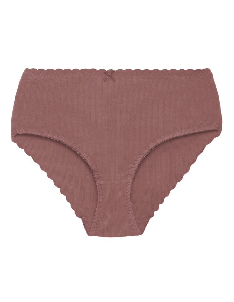 Majtki z wysokim stanem - Majtki damskie maxi bikini prążkowane figi z wysokim stanem zestaw 3-pak WIELOKOLOROWY  - produkt moraj.pl 3