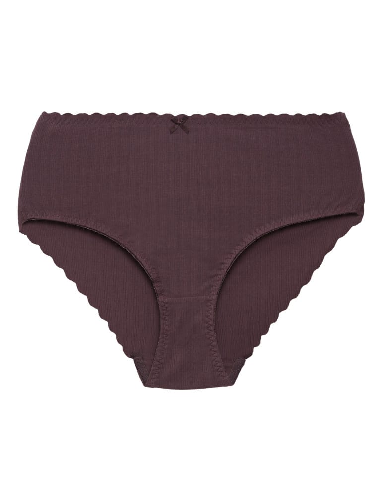 Majtki z wysokim stanem - Majtki damskie maxi bikini prążkowane figi z wysokim stanem zestaw 3-pak WIELOKOLOROWY  - produkt moraj.pl 4