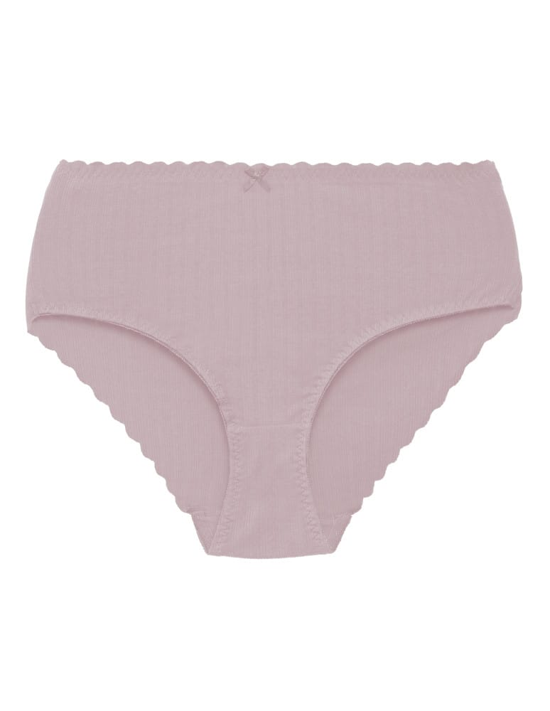Majtki z wysokim stanem - Majtki damskie maxi bikini prążkowane figi z wysokim stanem zestaw 3-pak WIELOKOLOROWY  - produkt moraj.pl 6