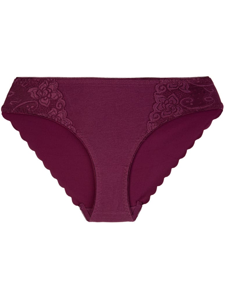 Majtki figi - Majtki damskie figi bikini z koronkowymi wstawkami zestaw 3-pak WIELOKOLOROWY  - produkt moraj.pl 3