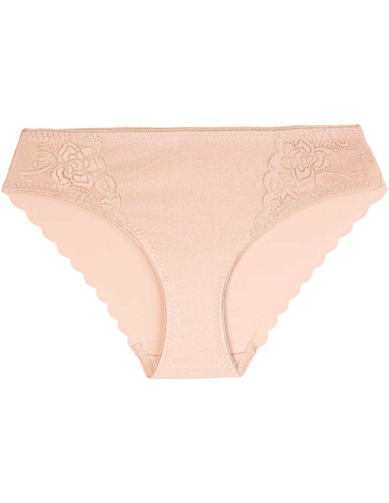 Majtki figi - Majtki damskie figi bikini z koronkowymi wstawkami zestaw 3-pak WIELOKOLOROWY  - produkt moraj.pl 5